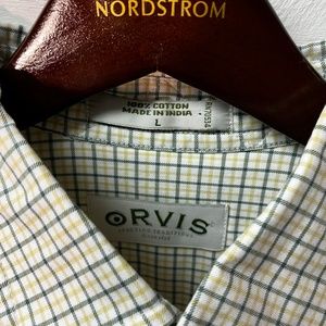 Orvis Green/Yellow check Long Sleeve Shirt - L